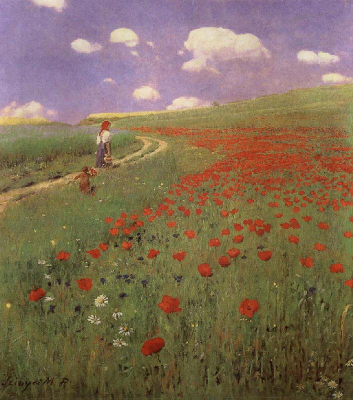 Merse, Pal Szinyei A Field of Poppies Sweden oil painting art